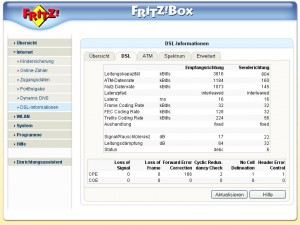 DSL-Status-Anzeige